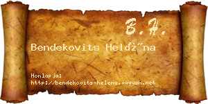 Bendekovits Heléna névjegykártya